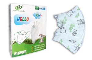 Khẩu Trang Em Bé Hello KIDS - 3D ( Họa Tiết Gấu Trúc - 10 Cái/Hộp )